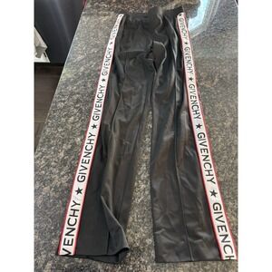 Givenchy Nylon Logo Embroidered Track Pants Black Red White Stripe Pants Sz Sm